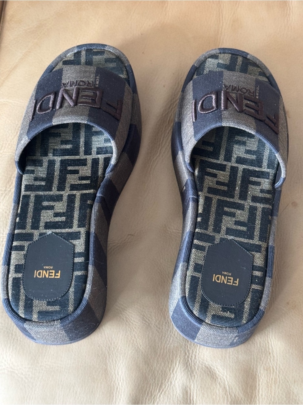 Fendi Sunshine Pequin Striped Platform Sandals